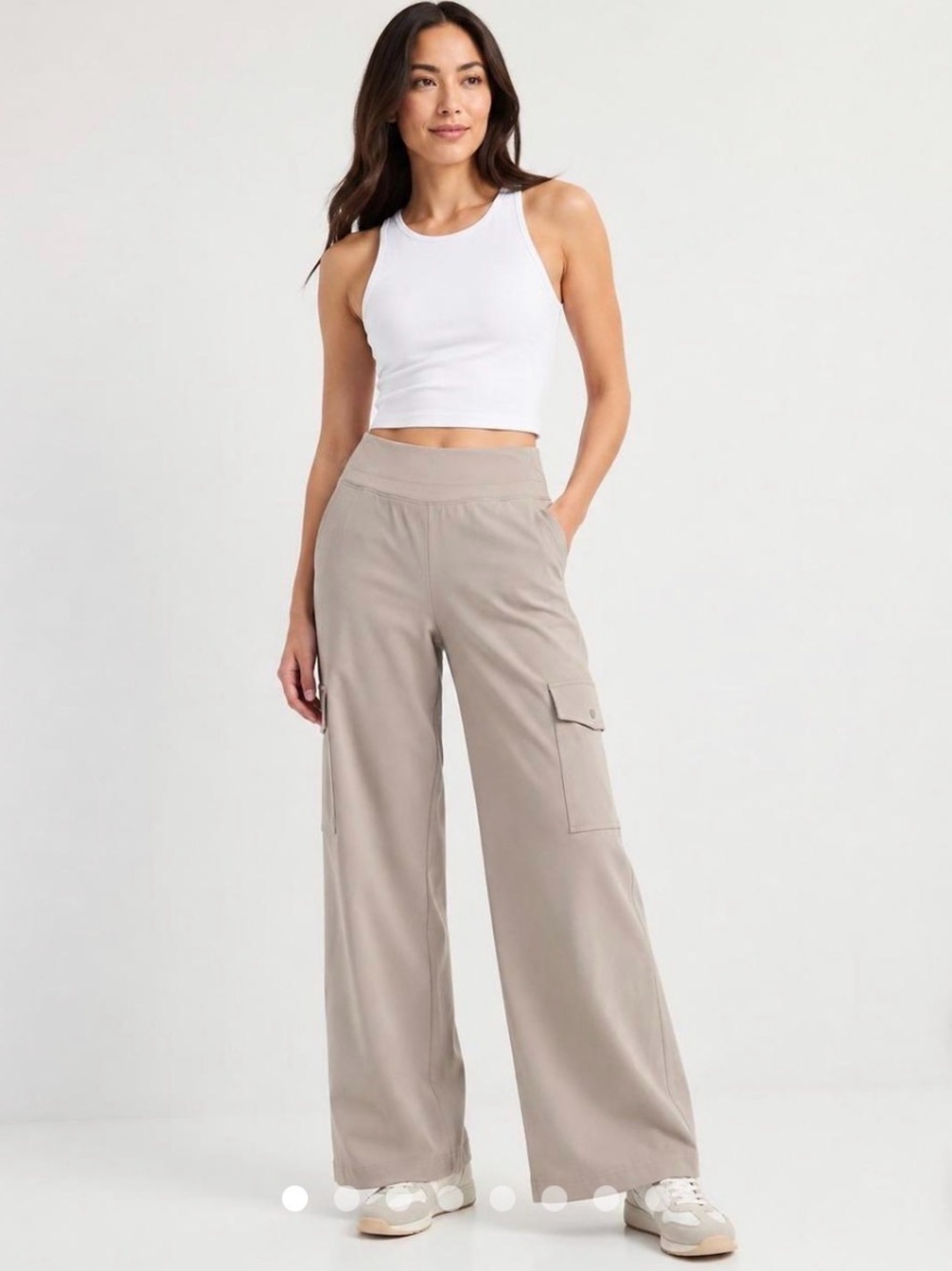 Athleta Venice Beige Wide-Leg Cargo Pants
